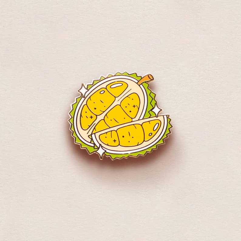 Durian Enamel Pin Food Enamel Pin Thai Enamel Pin Asian Enamel Pin image 1