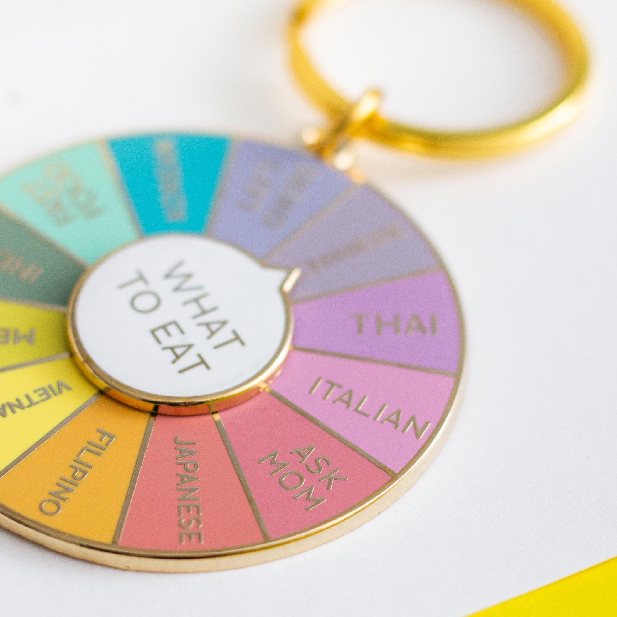 What to Eat Spinning Keychain: Interactive Foodie Gift - Etsy