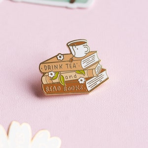 Tea and Books Enamel Pin Tea and Books Enamel Pin