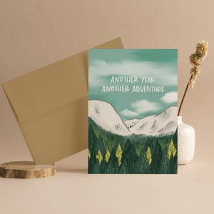 Another Year Another Adventure Greeting Card Travel Greeting Card Mountain Card image 3