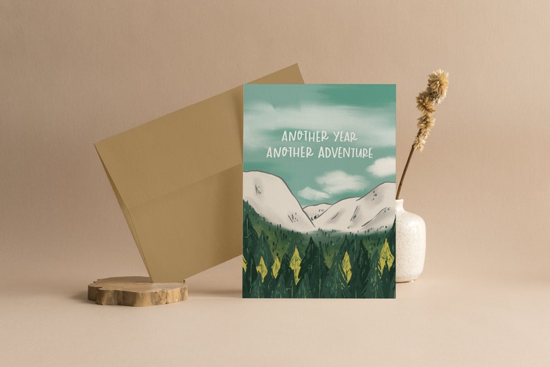 Another Year Another Adventure Greeting Card Travel Greeting Card Mountain Card image 3