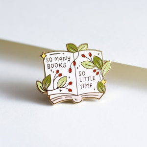 So Many Books Enamel Pin | Book Enamel Pin | Book Lover Enamel Pin | Bookworm Enamel Pin | Winter Enamel Pin