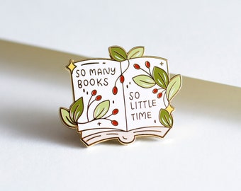 So Many Books Enamel Pin | Book Enamel Pin | Book Lover Enamel Pin | Bookworm Enamel Pin | Winter Enamel Pin