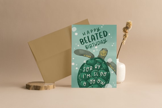 BIGLIETTO DI AUGURI compleanno in ritardo EUR 2,45 - PicClick IT