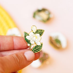 Southern Magnolia Enamel Pin | Houseplant Enamel Pin | Floral Enamel Pin