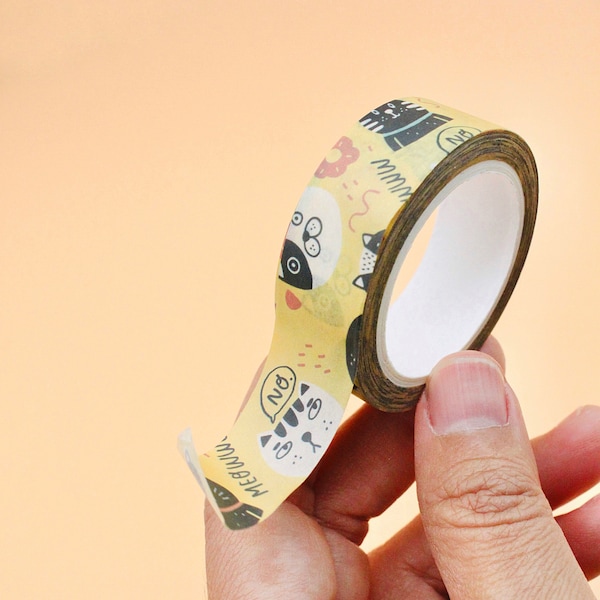 Cat Washi Tape: Feline Friends Decorative Tape (15mm x 10m)