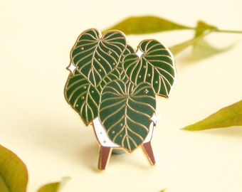 Philodendron Gloriosum Émail Pin | Plante d’intérieur Épingle en émail