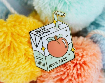 100% Sass Enamel Pin | Juice Box Enamel Pin