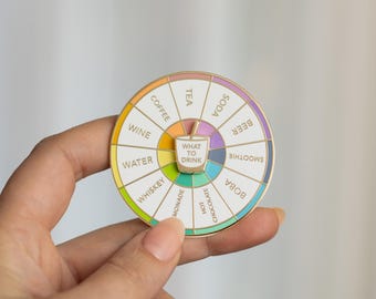 Spinning Enamel Pin: What To Drink Interactive Wheel
