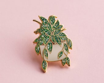 Hoya Splash Plant Enamel Pin | Houseplant Enamel Pin | Potted plant enamel pin | Plant lover enamel pin