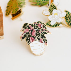 Pink Princess Philodendron Enamel Pin Houseplant Enamel Pin image 2