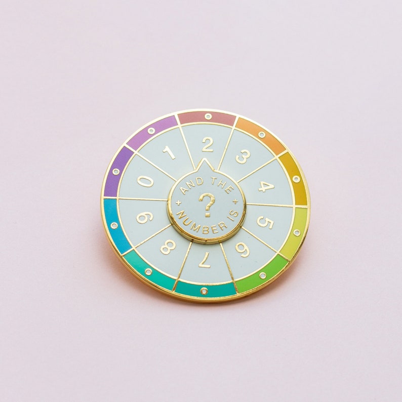 One Number Pin Spinning Numbers Enamel Pin: Interactive Decision Maker - Etsy