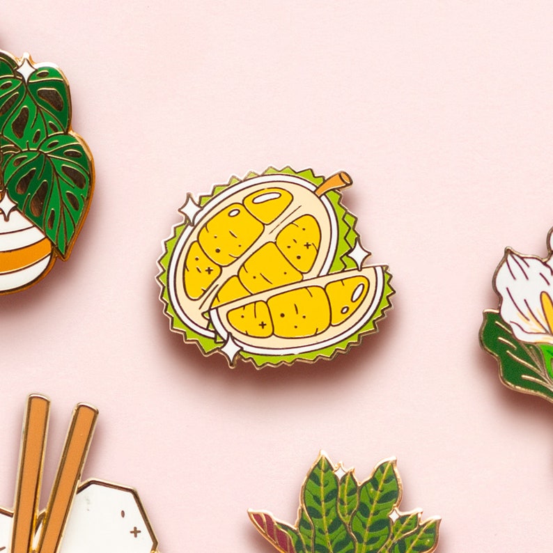 Durian Enamel Pin Food Enamel Pin Thai Enamel Pin Asian Enamel Pin image 2