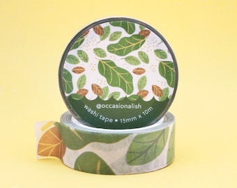 Lush Leaves Washi Tape: Decorative Plant Tape (15mm x 10m)