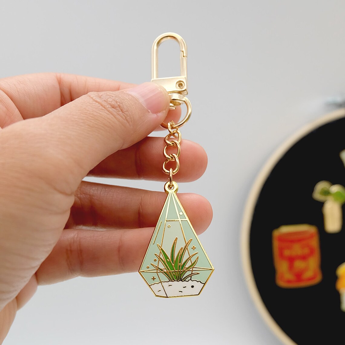 Air Plant Terrarium Keychain Plant keychain Key charm Etsy
