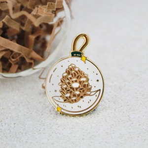Pinecone Bauble Enamel Pin | Winter Enamel Pin