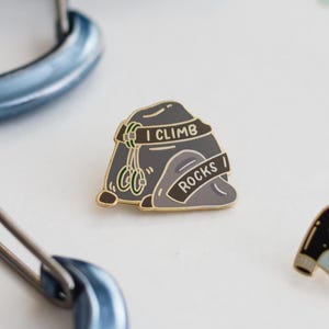 I climb rocks enamel pin | Rock climbing enamel pin | Outdoor enamel pin | Rocker Climber Enamel Pin | Gift for climbers