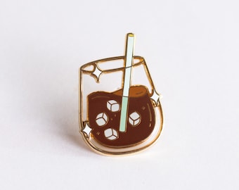 Iced Coffee Enamel Pin | Food Enamel Pin | Coffee enamel pin