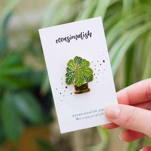 Fiddle Leaf Fig Enamel Pin Houseplant Enamel Pin Etsy