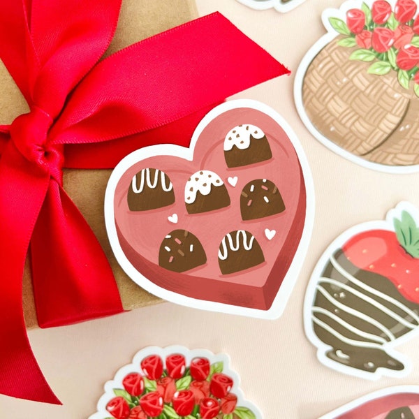 Box of Chocolates Matte Vinyl Sticker: Waterproof, Weatherproof