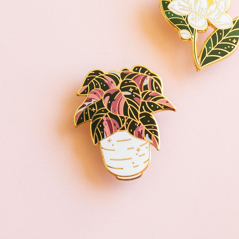 Pink Princess Philodendron Enamel Pin Houseplant Enamel Pin image 3