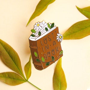 Lost in a Book Enamel Pin | Book Enamel Pin | Book lover enamel pin | Bookworm enamel pin