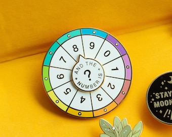 Spinning Numbers Enamel Pin: Interactive Decision Maker