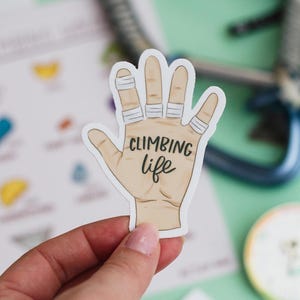 Sticker Climbing Life: waterdichte vinyl sticker klimmer