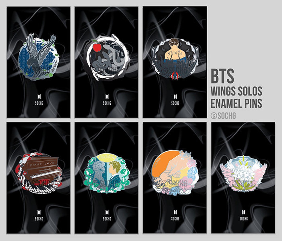 BTS Wings Solo Pins - Etsy