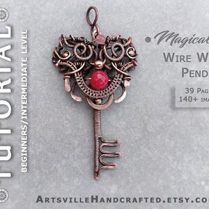 Key Pendant Jewelry Design Tutorial for Wire Wrapping.