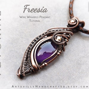 Freesia : Wire Wrapping Tutorial, Wire Wrap Jewelry Tutorial, Jewelry Making, Wire Weaving Tutorial, Wire Wrapped Pendant Tutorial