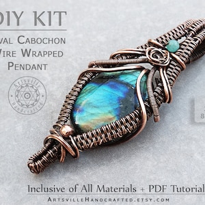 Full Wire Wrapping DIY Kit, Jewelry Making Kit, DIY Kits for Adults, Craft Kits for Adults, Wire Wrap Pendant Tutorial Kit, DIY Jewelry Kit