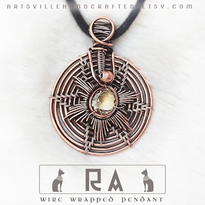 Ra : Wire Wrap Sun Pendant Pattern Tutorial, Wire Weaving Tutorial, Wire Wrapping Pattern, Wire Art, Wire Pendant Tutorial, 5 minute Crafts