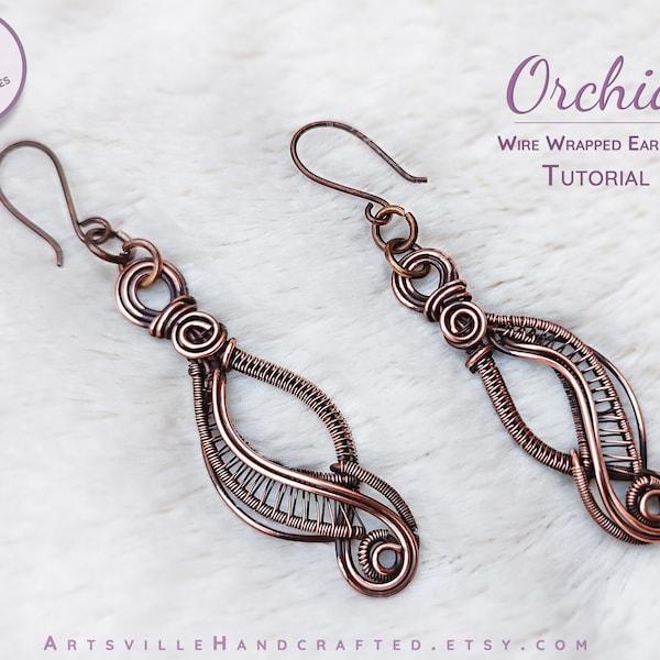 Wire Wrap Earring Tutorial, Wire Wrapping Pattern, Wire Art Tutorial, DIY Craft, Wire Work Tutorial, Jewelry Making Beginners, Wire Weaving