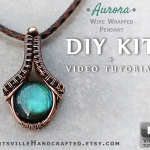 Full DIY Kit : Wire Wrap Pendant Tutorial, DIY Kits for Adults, Jewelry Making Kit, Diy Jewelry Making, DIY Necklace Kit, Wire Wrap Tutorial