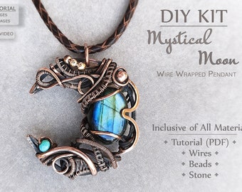 Kit DIY de fabrication de bijoux avec pendentif en fil métallique, kits de création pour adultes, kits de travail du métal et tutoriels, kits de bricolage pour adultes, kit de bijoux en fil métallique