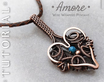 Wire Wrapped Heart Pendant Tutorial, Wire Wrap Tutorial, Jewelry Making, Wire Jewelry Tutorial, Wire Weaving Tutorial, How to Wire Wrap PDF