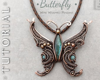 Butterfly Pendant Tutorial, Wire Wrap Pendant Tutorial, Wire Wrapped Jewelry Tutorial, Wire Wrapping Tutorial, Wire Jewelry Making Tutorial