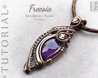 Freesia : Wire Wrapping Tutorial, Wire Wrap Jewelry Tutorial, Jewelry Making, Wire Weaving Tutorial, Wire Wrapped Pendant Tutorial