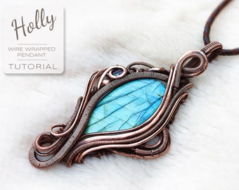 Holly: ArtsvilleHandcraftedによるユニークなデザインのワイヤーラップペンダントのチュートリアル、ワイヤーラッピングチュートリアル、ワイヤーワークジュエリーチュートリアル