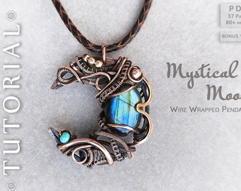 Crescent Moon Wire Wrap Tutorial, Wire Wrapping Tutorial, Wire Wrap Pendant Tutorial, Wire Jewelry Tutorial, Jewelry Making Tutorial