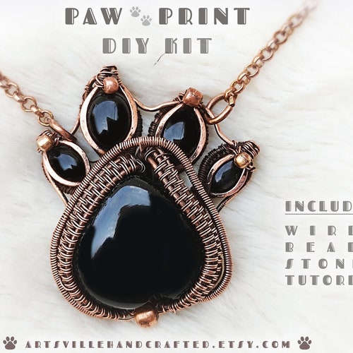 DIY Paw Print Pendant Kit DIY Craft Kit for Adults DIY Kit Etsy