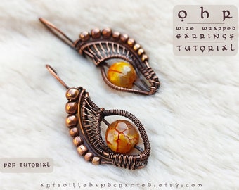 Wire Wrap Earrings Tutorial, Crystal Earring Tutorial, Tutorial Beaded Earrings, Earrings Pattern, Earring Tutorial, DIY Earrings Tutorial
