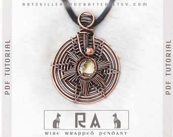 Ra : Wire Wrap Sun Pendant Pattern Tutorial, Wire Weaving Tutorial, Wire Wrapping Pattern, Wire Art, Wire Pendant Tutorial, 5 minute Crafts