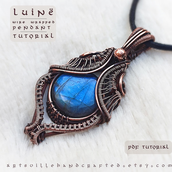 Luinë : Wire Wrap Pendant Tutorial, Wire Wrapping Tutorial, Wire Work Tutorial, Wire Jewelry Tutorial, Jewelry Making Tutorial, DIY Tutorial