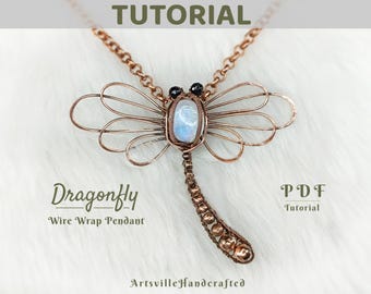 Wire Wrap Dragonfly Pendant Tutorial for Beginners PDF – Step-by-Step Guide to Create Wire Wrapped Jewelry with Ease & Fun Wire Wrapping