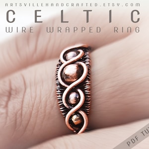 Wire Wrapped Ring Tutorial, Wire Wrap Tutorial, DIY Wire Wrap Ring, Wire Ring Tutorial, Wire Wrap Pattern Ring Making, Wire Jewelry Tutorial