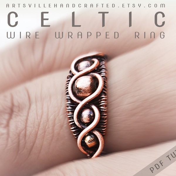 Wire Wrapped Ring Tutorial, Wire Wrap Tutorial, DIY Wire Wrap Ring, Wire Ring Tutorial, Wire Wrap Pattern Ring Making, Wire Jewelry Tutorial