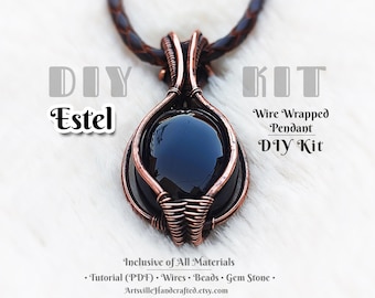 Wire Wrap Pendant Making Kit, DIY Wire Wrap Kits, DIY Craft Kits for Adults, DIY Kits for Adults, Craft Kits for Women, Jewelry Making Kits