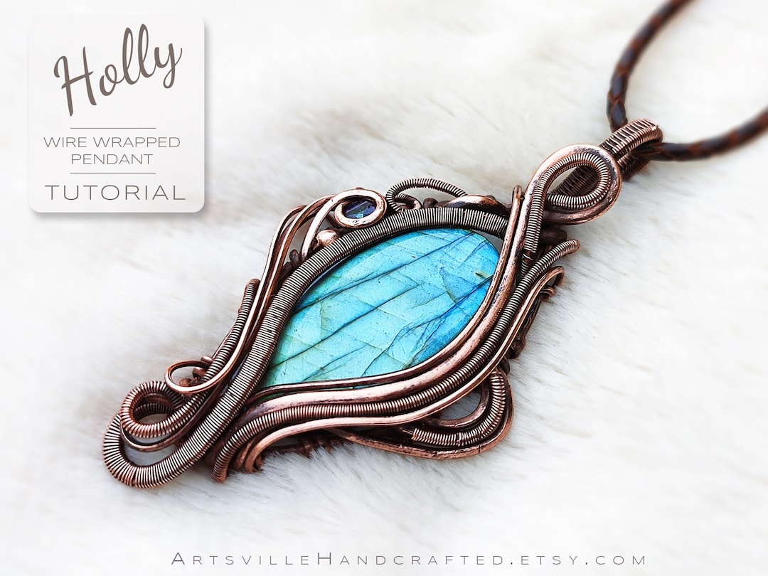 Holly: Wire Wrapped Pendant Tutorial for This Unique Design by  Artsvillehandcrafted, Wire Wrapping Tutorial, Wire Work Jewelry Tutorial 